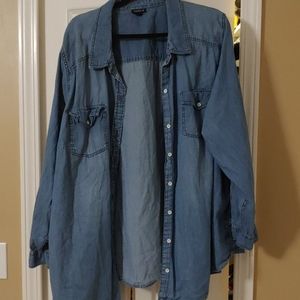 Torrid Long Sleeve Jean Shirt